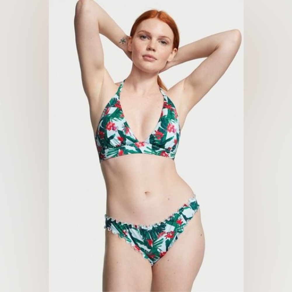Victoria’s Secret Halter Push-Up Bikini Top & Bottom Set Multi NWT Top Size L/M
